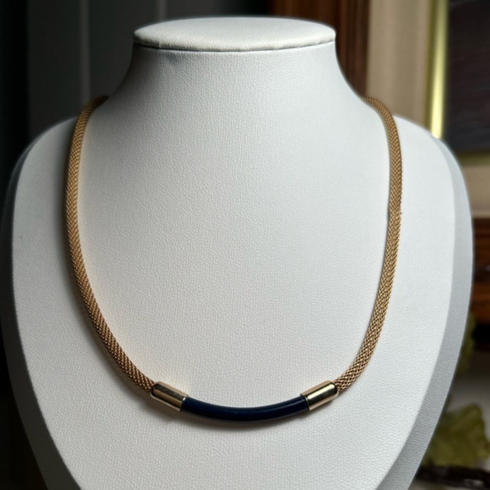 Vintage Sarah Coventry Blue Bar Snake Chain - Picture 1 of 16